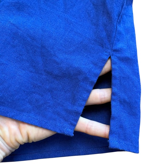 NWT Jaclyn Smith Collection Blue Linen Blend Sequin Tunic Top Sz L Coastal Chic - Picture 3 of 9